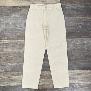 Time and Tru cream straight leg corduroy pants size 4 B169
